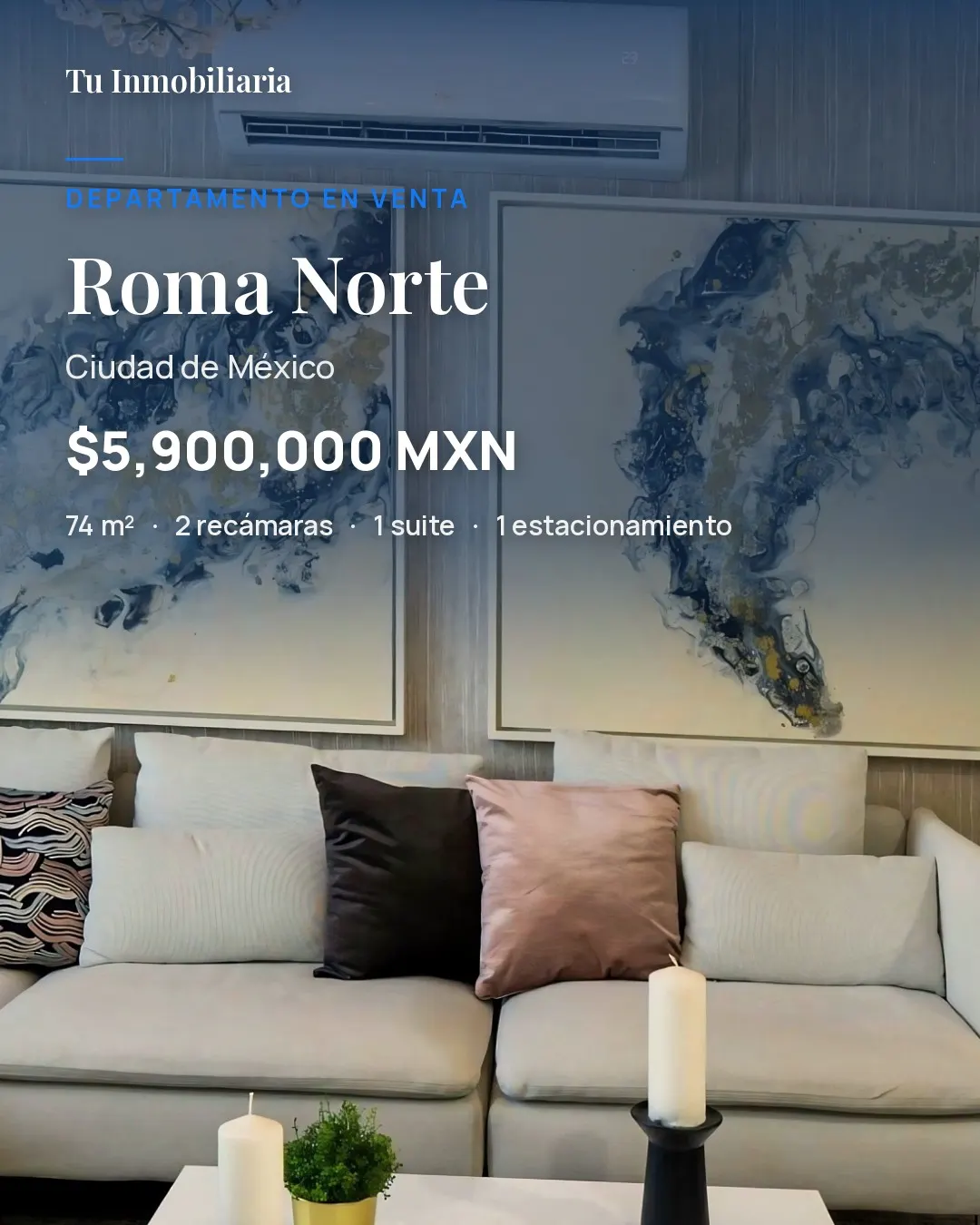 Imagen 1 del carrusel del departamento en Roma Norte